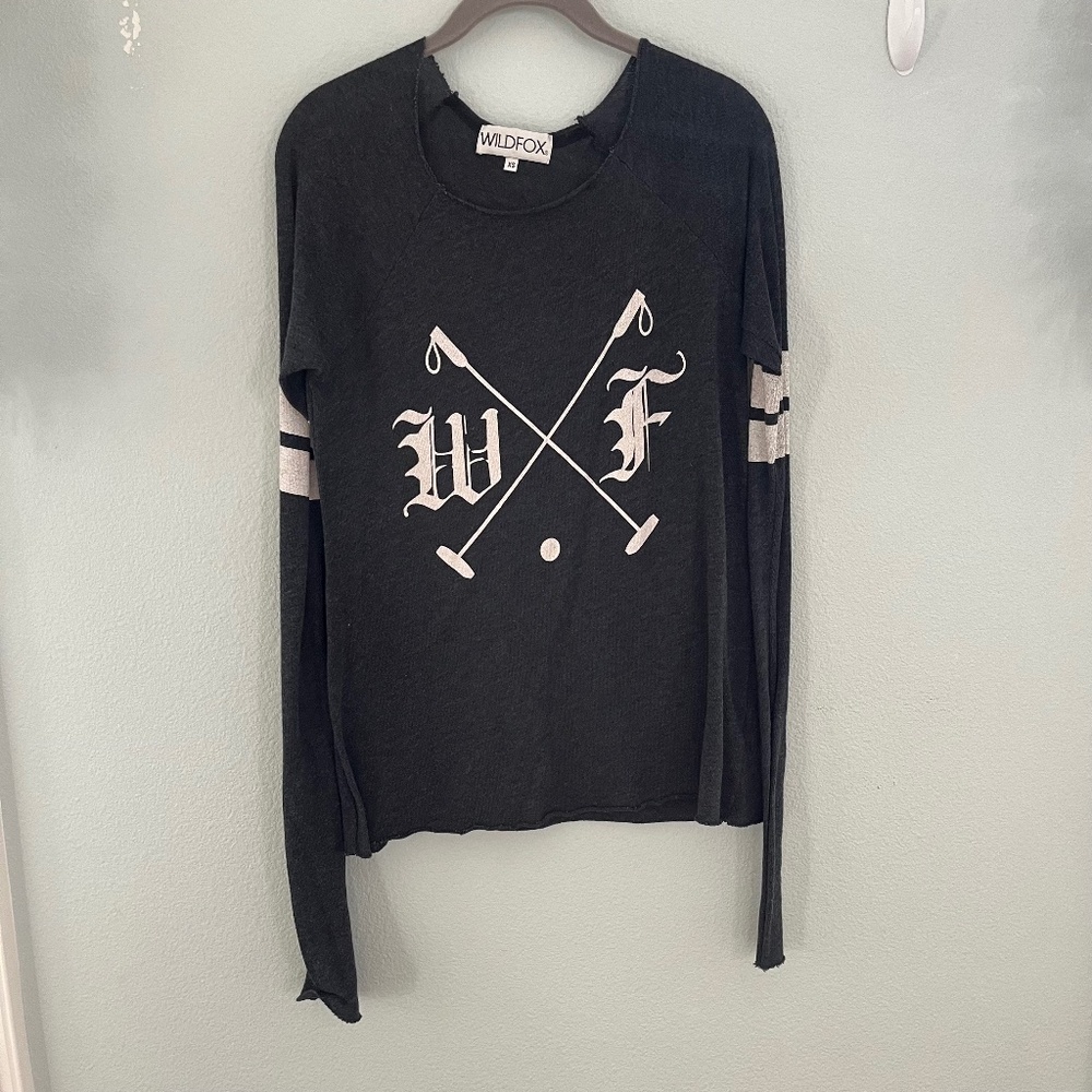 Wildfox Gray Lone Sleeve Top